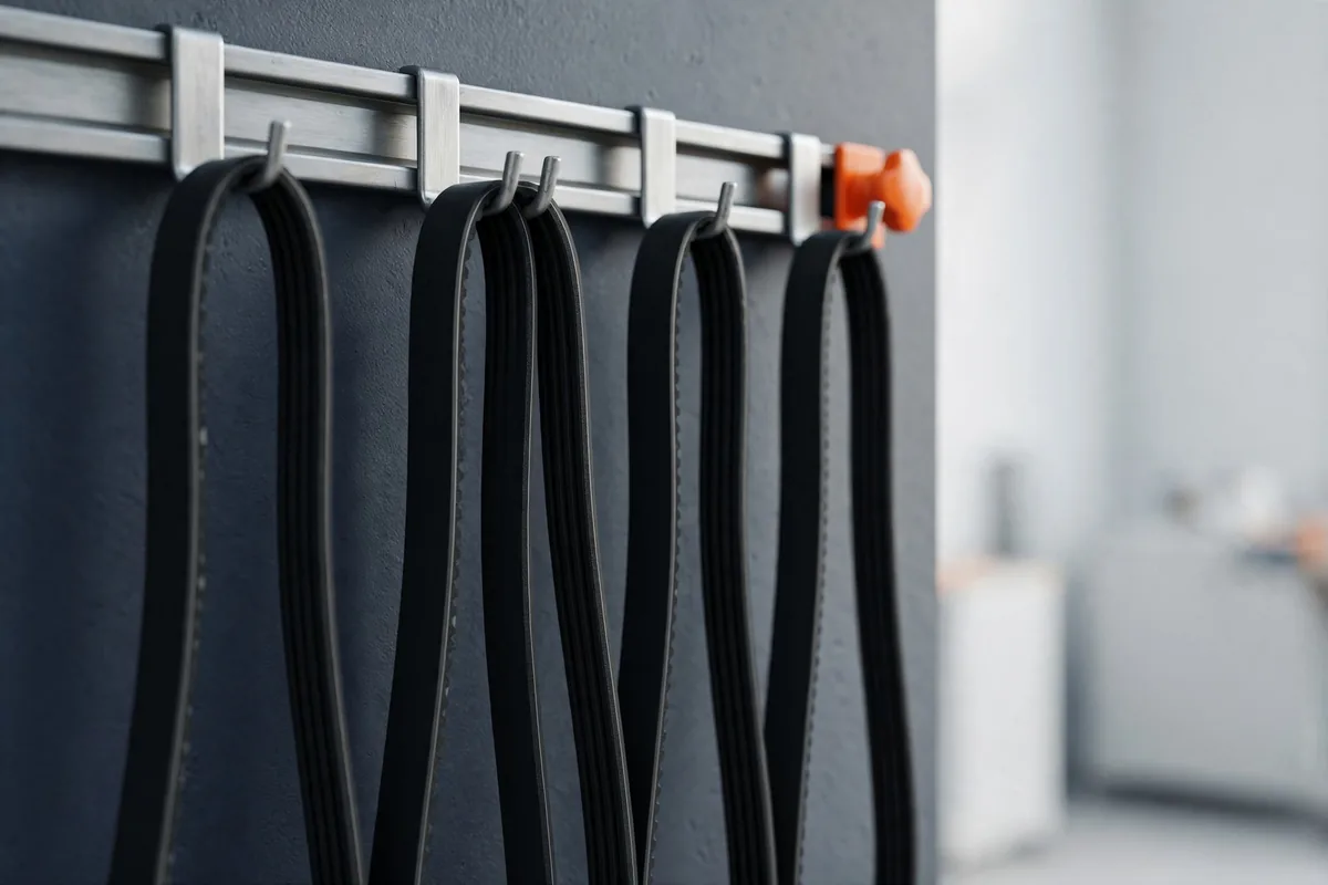 V-belts on a rack